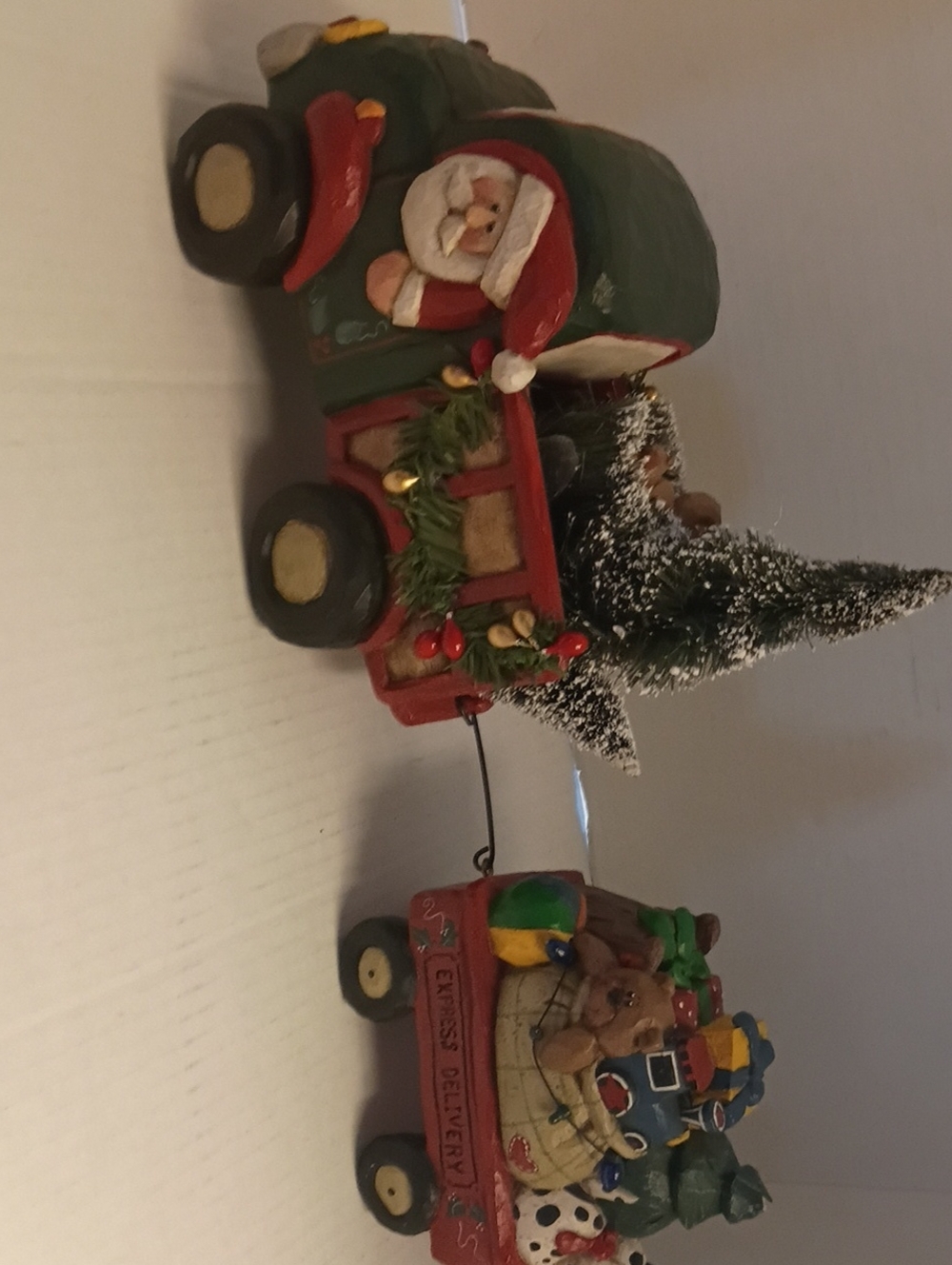 Holiday Santa Truck Set Of 2 Midwest Of Cannon Falls, Wood, Numbered, Vintage!